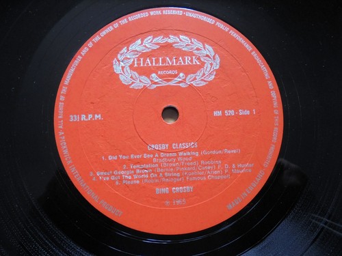 Bing Crosby - Crosby Classics 12" Vinyl LP Halmark Records 1965 - Picture 4 of 6