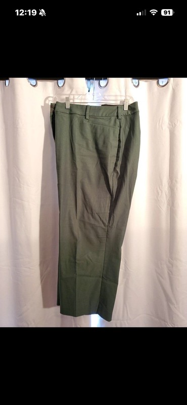 Lane Bryant Slim Capri Pants Stretch Green 4 Season Career Flex Waistband 22