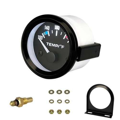 2" Water Temperature Gauge 52mm 12V Water Temp Meter 100-250 Fahrenheit White...