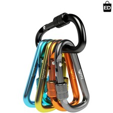 Versatile 6PCS D-Shape Carabiner Keychains - Lightweight  Rust-Resistant