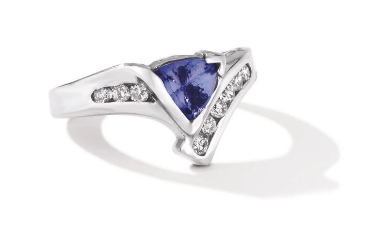 Le Vian 14K White Gold Cocktail Ring for Women 1.18 cts Tanzanite Diamond Size 7
