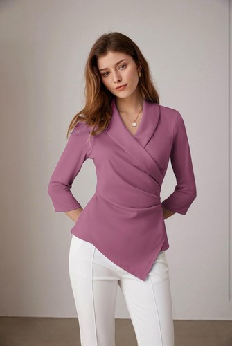 GRACE KARIN 3/4 Sleeve Work Blouse Tops and Sleeveless Wrap Tops Size Large - Picture 1 of 6