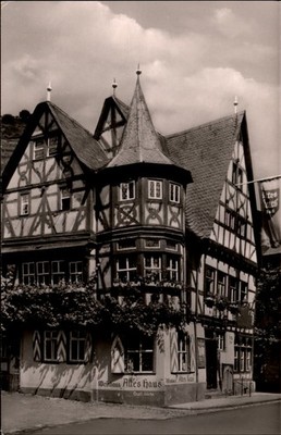 RPPC Altes Haus Bacharach am Rhein Germany vintage postcard b993