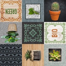 Toile cirée au mètre - Largeur 140 cm - Cactus et plantes grasses - Multicolore