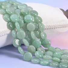 Green Aventurine Smooth Coin Beads Size 15mm Jewelry Making 15 Inch Strand