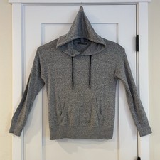 Womens Hoodie Sweater Sweatshirt Top M Gray Pullover STRETCHY SOFT Athleisure