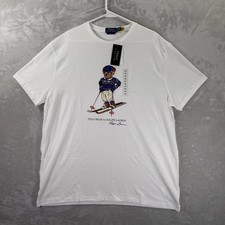 Polo Ralph Lauren T-Shirt mens XL Skiing Bear Graphic Crew Neck Classic Fit NWT