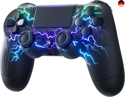 ECHTPower Wireless Controller für PS-4, LED Game Controller Kompatibel mit 