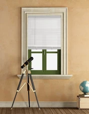 1" Cordless Vinyl Light Filtering Blinds, 1-Piece, White, 30" W x 64" L