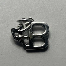 New Sterling Silver Initial 'B' Charm, 925 baby angel