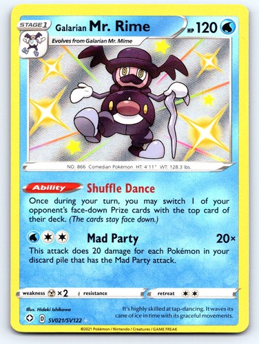 Galarian Mr. Rime Shining Fates: Shiny Vault SV021/SV122 NM
