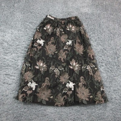 Disturbia Skirt Womens US 6 Black Estrid Embroidered Maxi Lined Pull On NWT