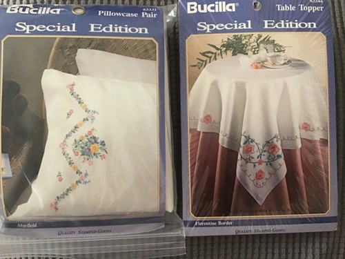 2~BUCILLA Embroidery Special Edition~#63331 Pillowcase Pr.+ #63344 Table Topper - Picture 6 of 6