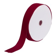 Velvet Ribbon 1 1/2 Inch x 10 Yard Single Face Spool Silky for DIY Wine Red