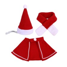 Christmas Theme Mischievous Dog Santa Hat with Cloak Scarf Festival Pet Costume