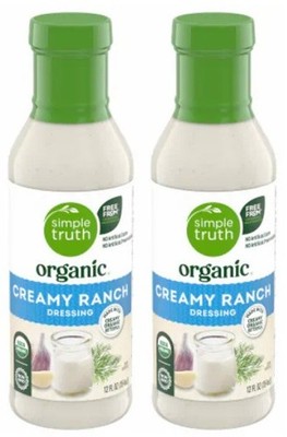 Simple Truth Organic Creamy Ranch Buttermilk Salad Dressing, 12 oz (2 Bottles)