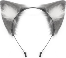 Cat Fox Faux Fur Ears Headband Cute Halloween Fancy Dress Cosplay Handmade Anima