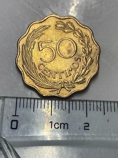 Paraguay 50 Centimos 1953 – Messing – PAZ Y JUSTICIA – Wellenrand Münze