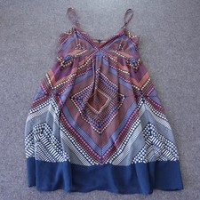 American Eagle Geometric Tribal Print Empire Waist Mini Dress Navy Blue Size 4