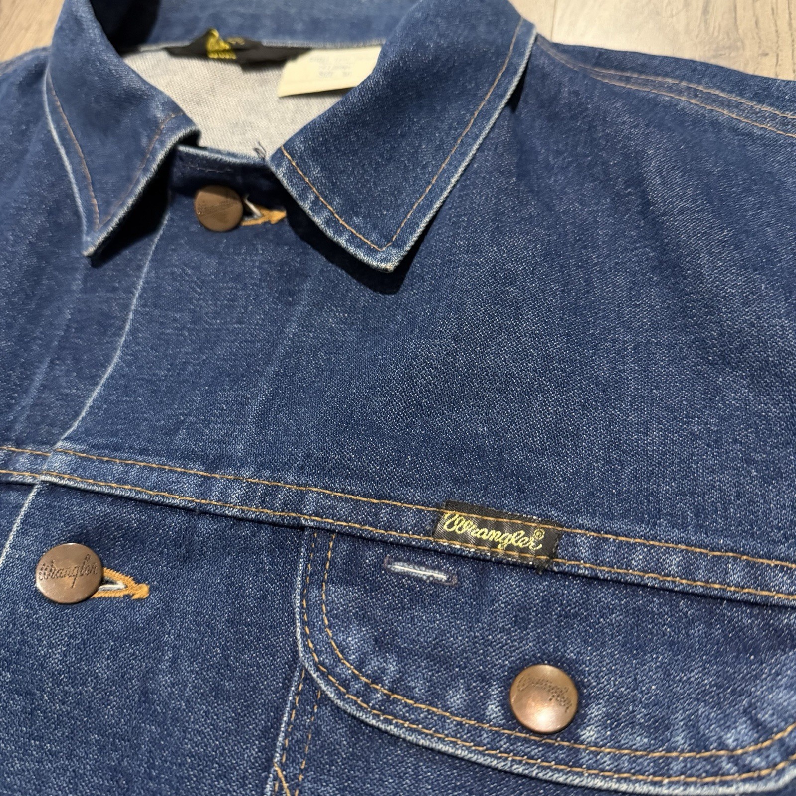 Vintage Wrangler No Fault Denim Jacket 74126NV Made in USA Size 46 Trucker 70’s thumbnail 3