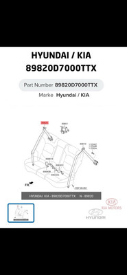 HYUNDAI / KIA neuer Sicherheitsgurt hinten rechts 89820-D7000TTX