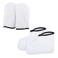 Paraffin Wax Gloves & Booties,  Paraffin Heated Thin mitts&booties-Medium-White