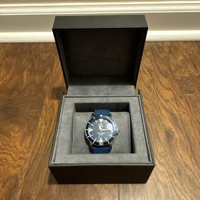 Zodiac Super Sea Wolf Skin Diver Automatic Blue Dial Rubber Strap Watch ZO9217