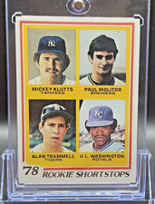 1978 Topps Rookie Shortstops #707 Paul Molitor Alan Trammell RC NM Sharp! HOF
