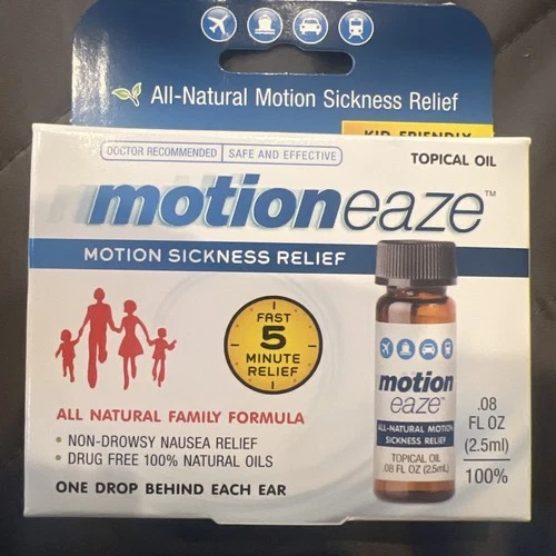 5 Packs!! MotionEaze Natural Motion Sickness Remedy 2.5 ml Exp 8/27
