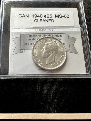 1940  Coin Mart Graded Canadian Twenty-five ¢25 Cent**MS-60 Cleaned**