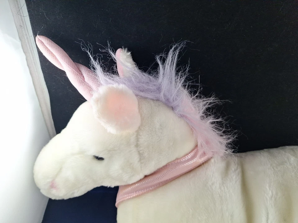 Винтажный Содружество единорог плюшевый белый розовый фиолетовый грива розовый рог 20» Jumbo * 5FB - Изображение 3 из 4