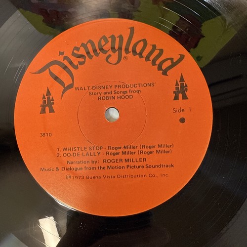 Disco de vinilo Walt Disney Robin Hood LP 3810 de colección Disneyland raro 1973 - Imagen 2 de 10