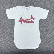 Vintage 80S St. Louis Cardinals Button T-Shirt Small Major League Baseball RARE
