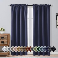 OVZME Navy Blue Blackout Curtains for 40"W x 72"L Pack of 2 ,