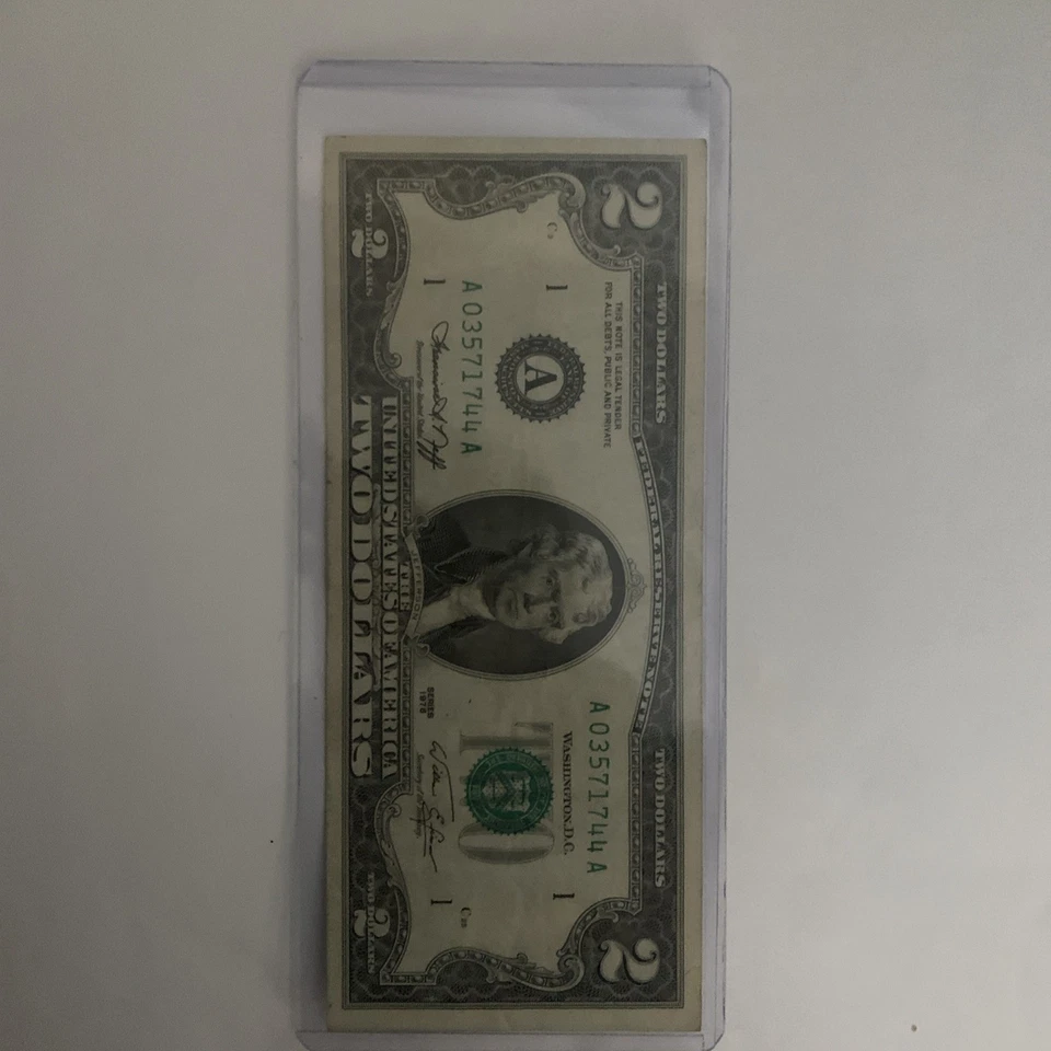 1976 $2 Dollar Bill Low Serial # With Double Digits, VERY RARE, U.S.A. Currency - Image 2 of 4