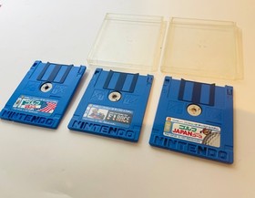 Nintendo Famicom Disk System Mario Golf US & Japan Course + F1 Race Game Set