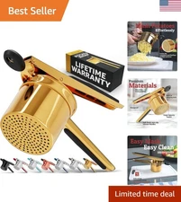 15oz Heavy Duty Potato Masher -  Stainless Steel Ricer with Silicone Grip