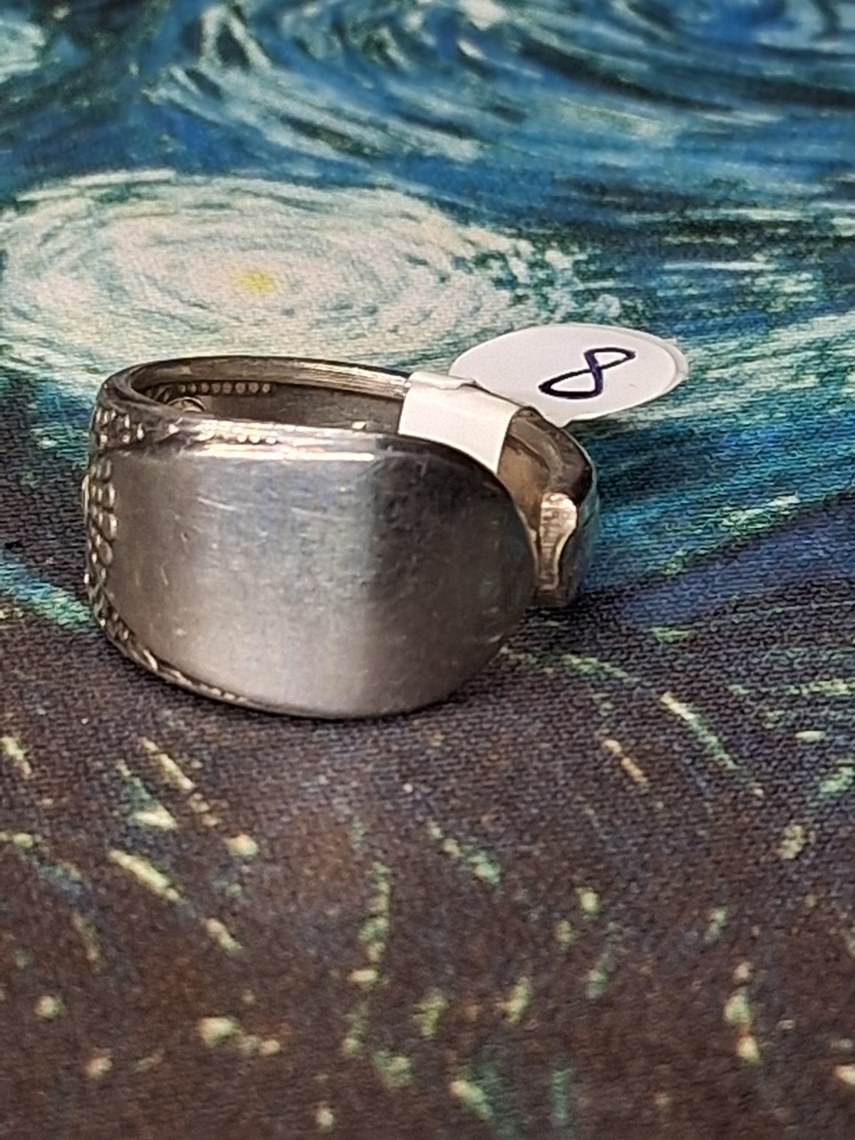 One Spoon Ring Silverplate Size 8 Pattern Vintage… - image 1