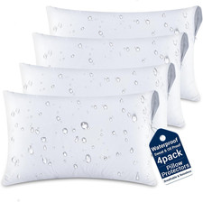 Ultra Soft Pillow Protectors Waterproof Standard Size Set of 4-Pack - Breathable
