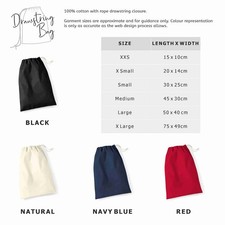REUSABLE COTTON DRAWSTRING STORAGE BAG - 6 Sizes 100% Cotton Drawstring Bags