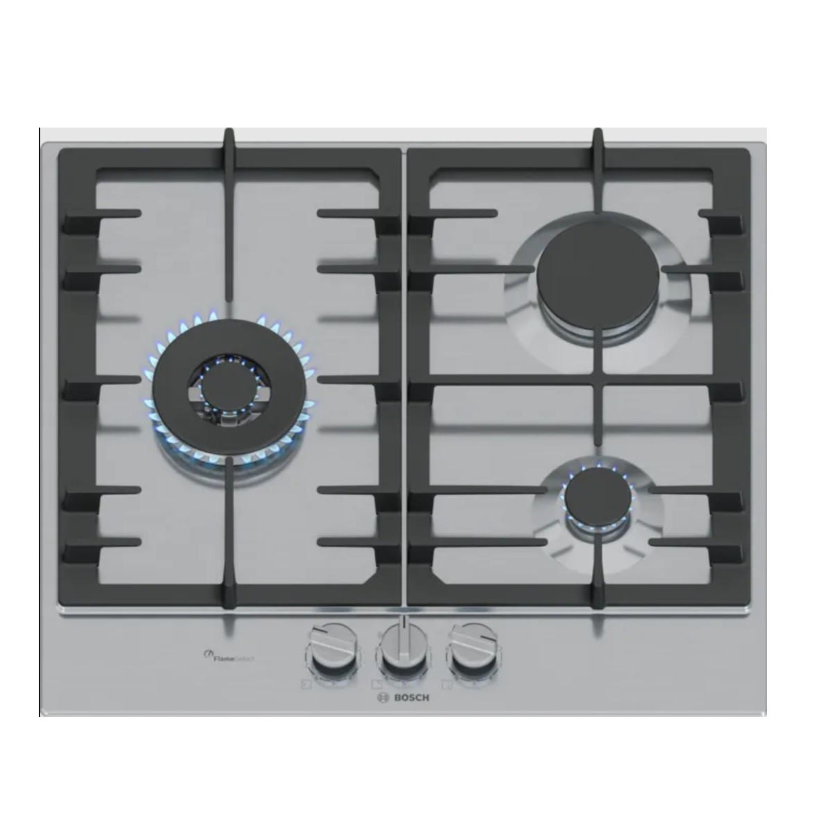Plaque de cuisson gaz 8000w Bosch avec FlameSelect pour régler précisément le feu