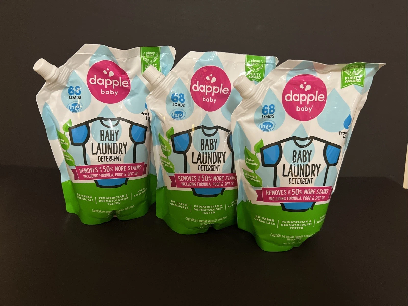 3 Dapple Baby Laundry Detergent - Fragrance Free - 34oz Each
Opens in a new window or tab