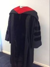 Doctoral Gown with Velvet Tam and Metallic Gold Tassel
