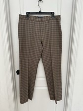 Pendleton Wool Dress Pants Brown Plaid Size 14 Lined Vintage