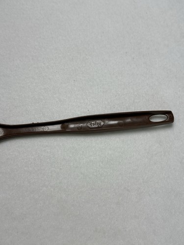 Cuchara de servir Foley vintage plástico marrón/nailon 11" utensilio coleccionable - Imagen 4 de 5