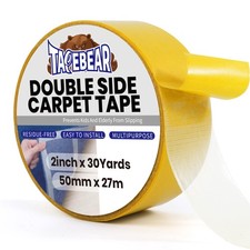 Carpet Tape Double Sided 2Inch x 30Yards, Heavy Duty Rug Gripper Anti Slip An...