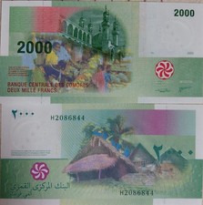 Comoros 2000 Francs P 17 2005 (2020) UNC Comores