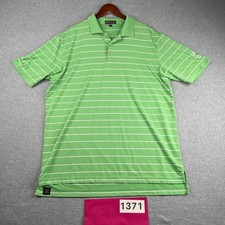 Peter Millar Summer Comfort Polo Shirt Green Striped Performance Mens XL
