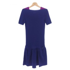 Chanel Cashmere Blend Dress Navy Purple Size 36 Length 35.0 in Chest 13.8 in