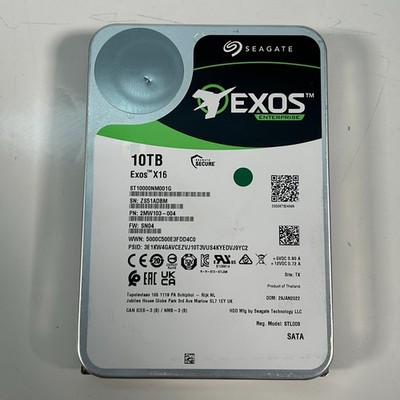 Seagate ST10000NM001G Exos Enterprise X16 10TB 3.5'' SATA Internal Hard Drive